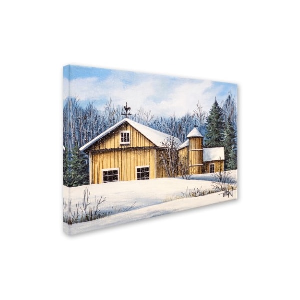 Debbi Wetzel 'Yellow Barn Winter Sm' Canvas Art,18x24